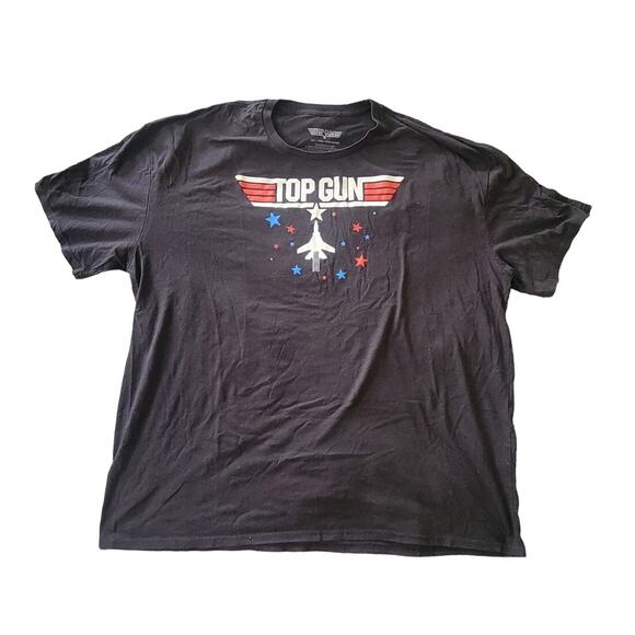 Top Gun 3xl 54/56 black short sleeve graphic t-shirt - Picture 1 of 4
